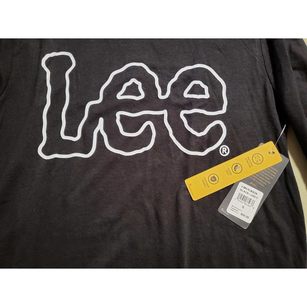Lee Men's Long Sleeve T Shirt Tee Burgundy/Black Graphic Logo‎ Size S - Picture 6 of 7